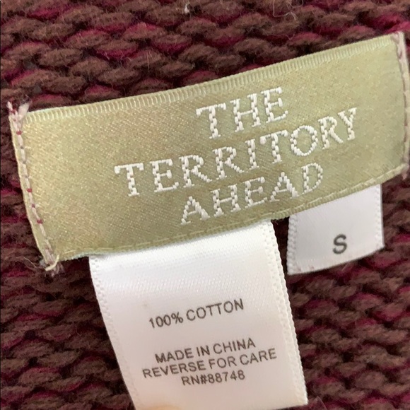 The Territory Ahead Burgundy Cardigan Sweater Size S - Picture 2 of 3